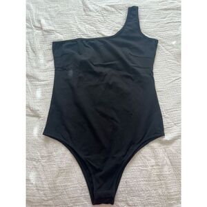 Black One Shoulder Bodysuit NEW